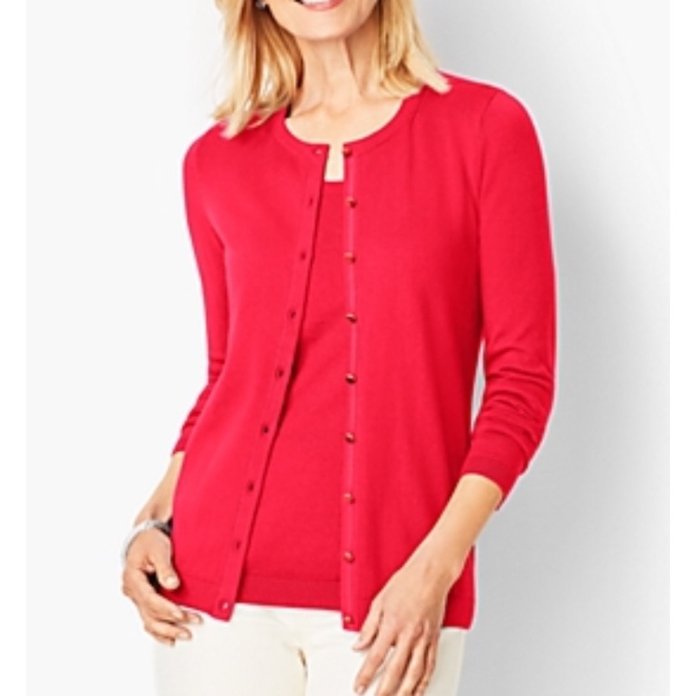Cielo salmon colored button down cardigan